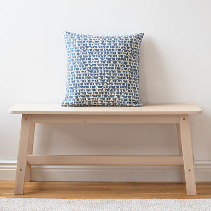 Belgian Linen Pillow Case - Corrugated Blue