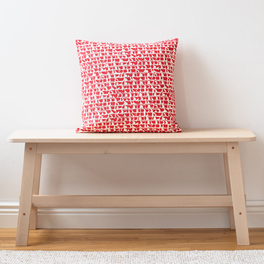 Belgian Linen Pillow Case - Corrugated Red