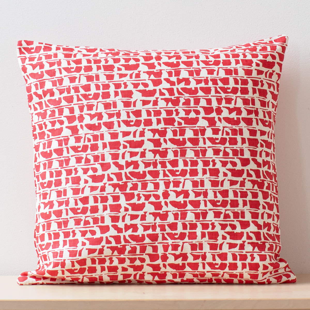 Belgian Linen Pillow Case - Corrugated Red