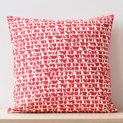 Belgian Linen Pillow Case - Corrugated Red