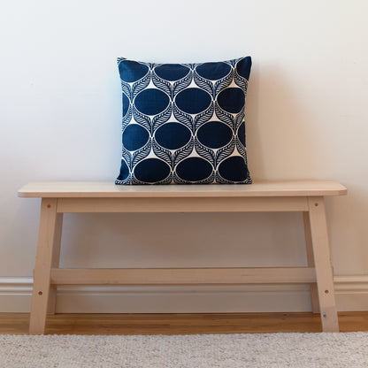 Belgian Linen Pillow Case - June Leaf Navy