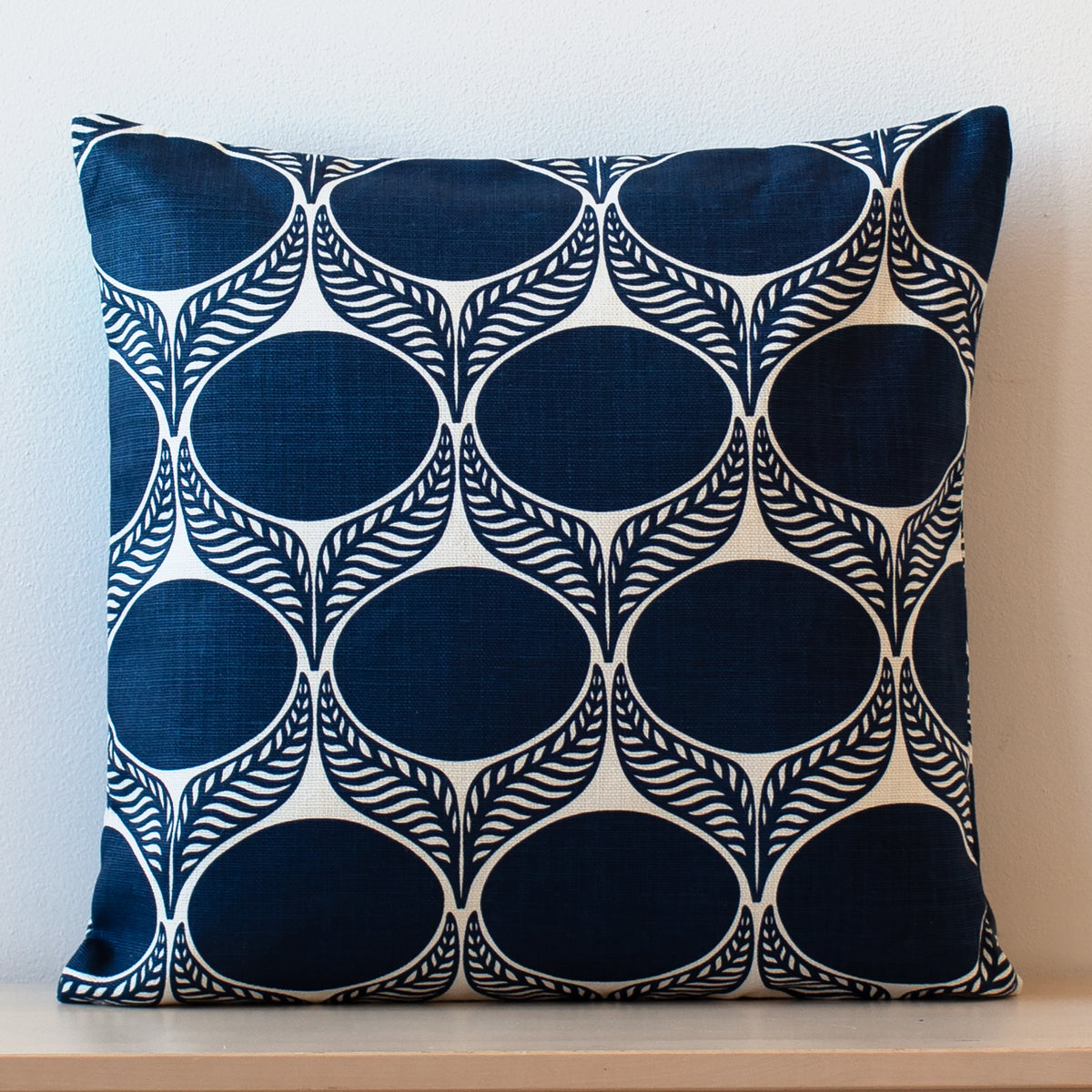 Belgian Linen Pillow Case - June Leaf Navy