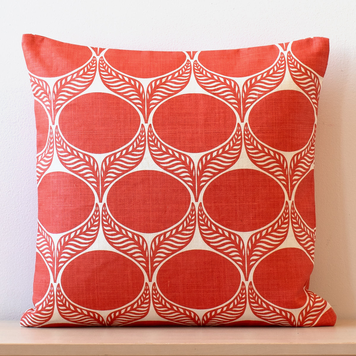 Belgian Linen Pillow Case - June Leaf Coral
