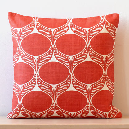Belgian Linen Pillow Case - June Leaf Coral