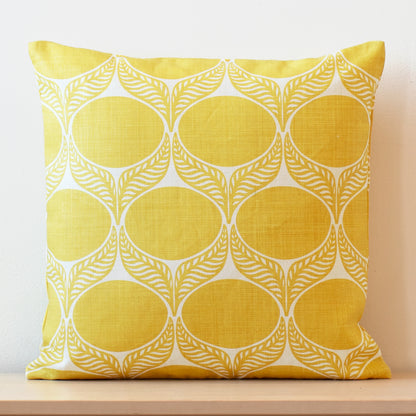 Belgian Linen Pillow Case - June Leaf Yellow