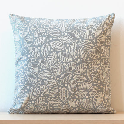 Pillow Case - Leaves & Berries Pale Grey