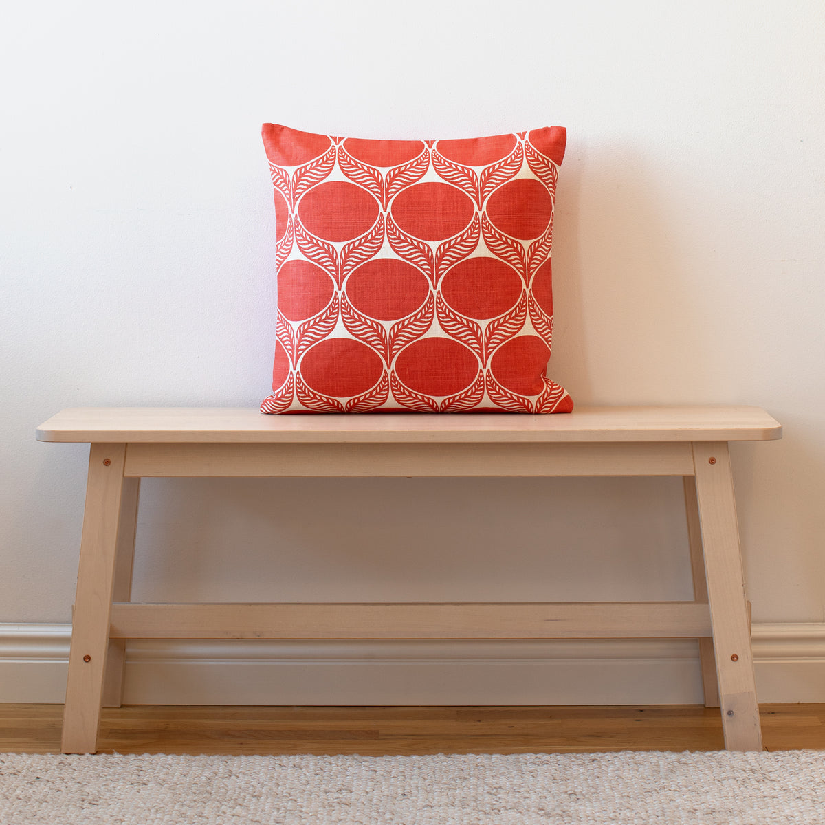Belgian Linen Pillow Case - June Leaf Coral