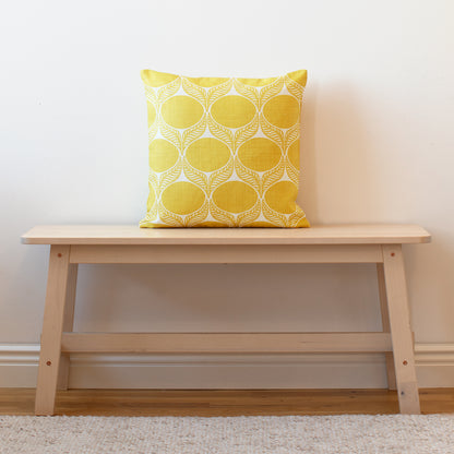 Belgian Linen Pillow Case - June Leaf Yellow