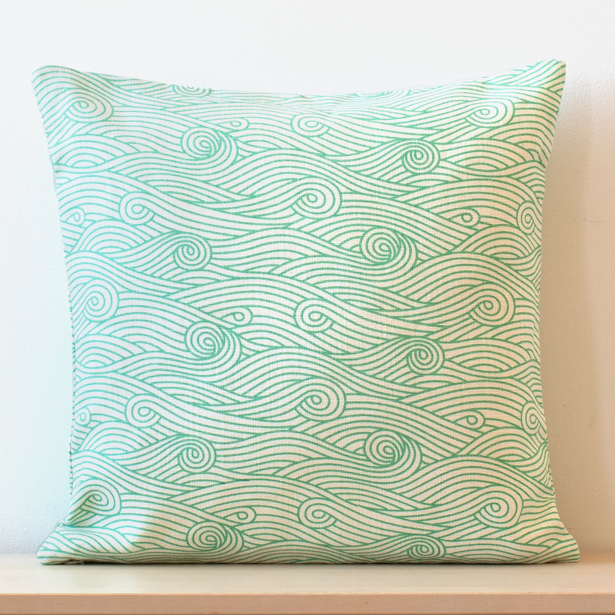 Belgian Linen Pillow Case - Ocean Waves Mint