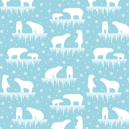 Long Sleeve Tee - Polar Bears Arctic Blue - Pretty Much Perfect