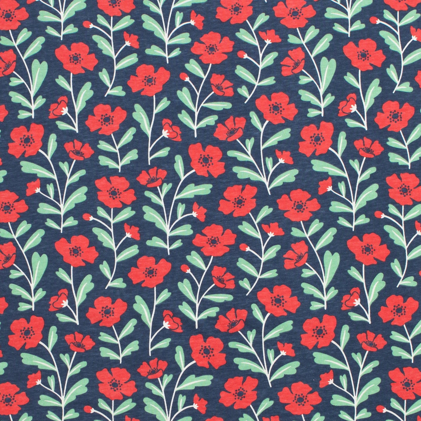 Long-Sleeve Tee - Poppies Navy
