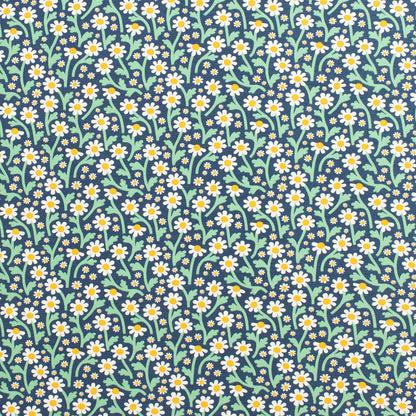 French Terry Shorts - Bold Daisies Navy