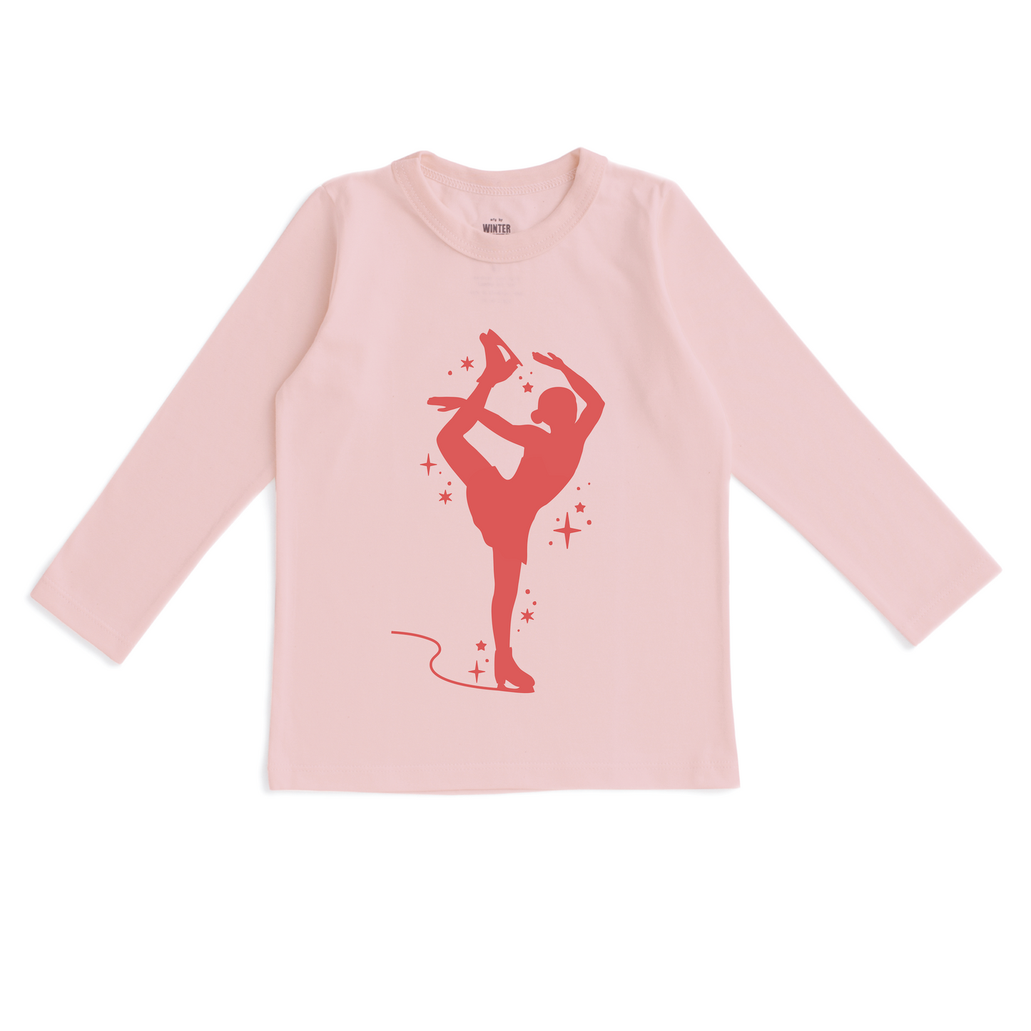 Long-Sleeve GRAPHIC Tee - Figure Skater Pink