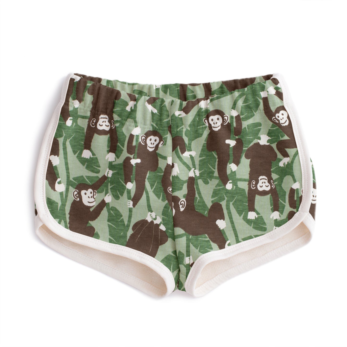 French Terry Shorts - Chimpanzees Green