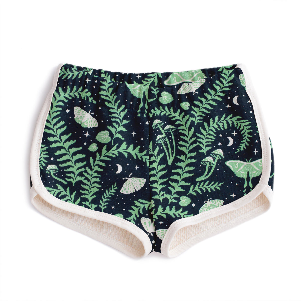 French Terry Shorts - Luna Moths Night Sky