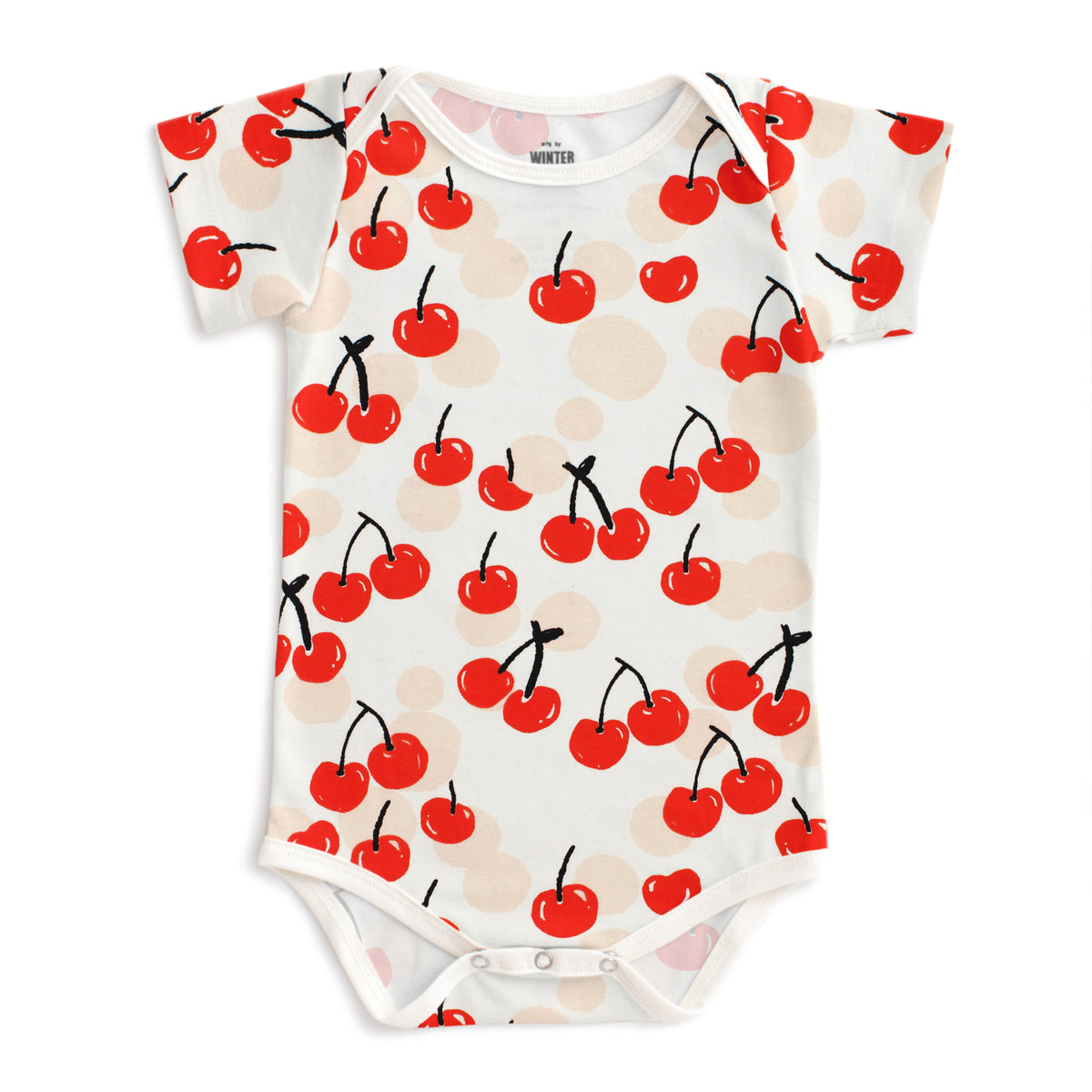 Short Sleeve Snapsuit - Cherries Red
