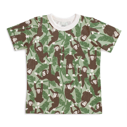 Short-Sleeve Tee - Chimpanzees Green