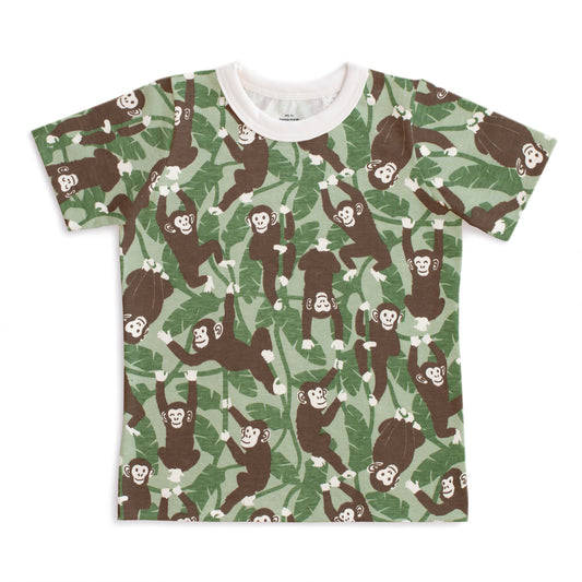 Short-Sleeve Tee - Chimpanzees Green