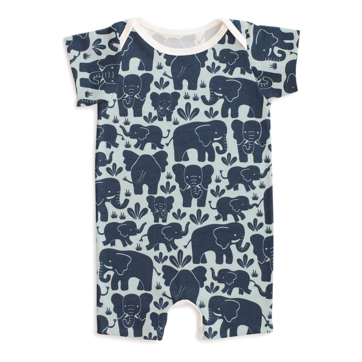 Summer Romper - Elephant Herd Navy