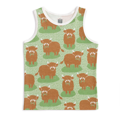 Tank Top - Highland Cows Green