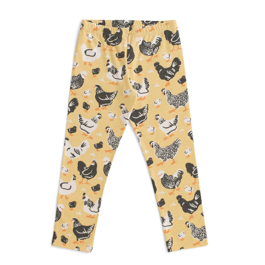 Leggings - Chicken Family Yellow