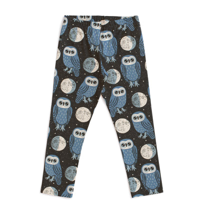 Leggings - Midnight Owls Charcoal & Blue
