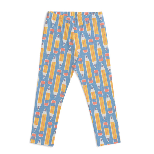 Leggings - Pencils Blue