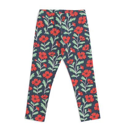 Baby Leggings - Poppies Navy