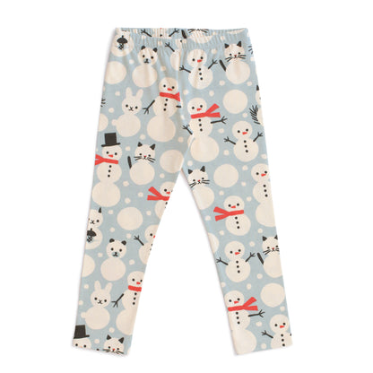Leggings - Snow Creatures Sky Blue