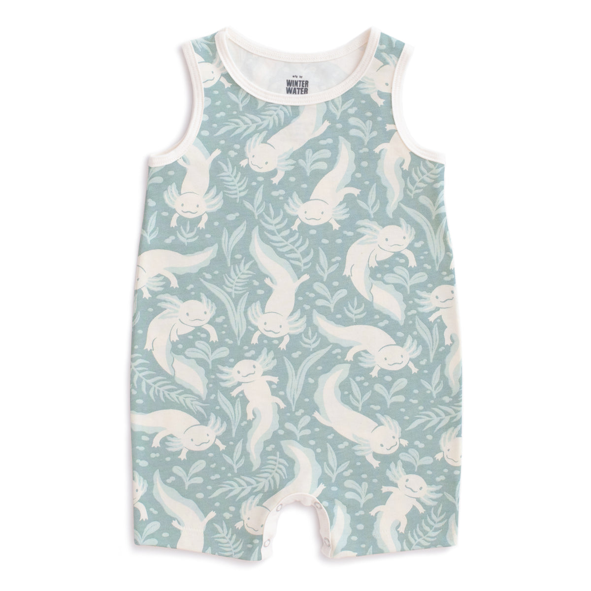 Tank Top Romper - Axolotls Surf Blue