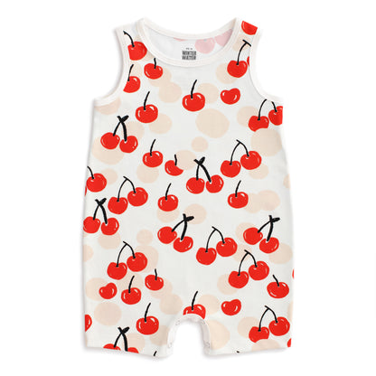 Tank Top Romper - Cherries Red