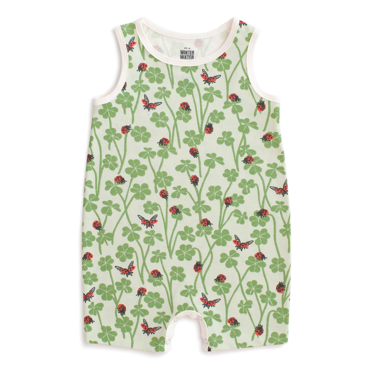 Tank Top Romper - Clover & Ladybugs Green