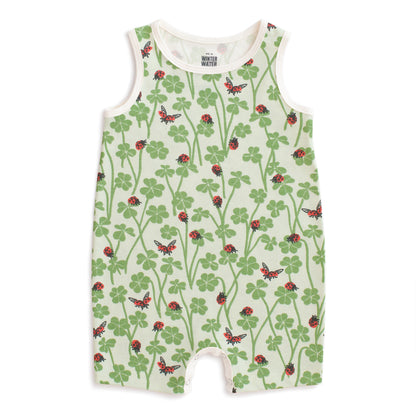 Tank Top Romper - Clover & Ladybugs Green