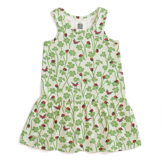 Valencia Dress - Clover & Ladybugs Green