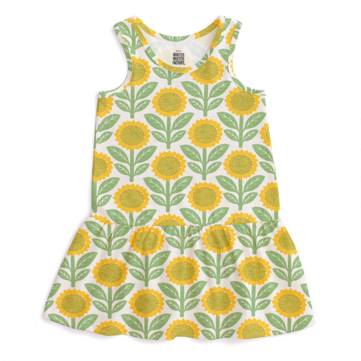Valencia Dress - Sunflowers Green
