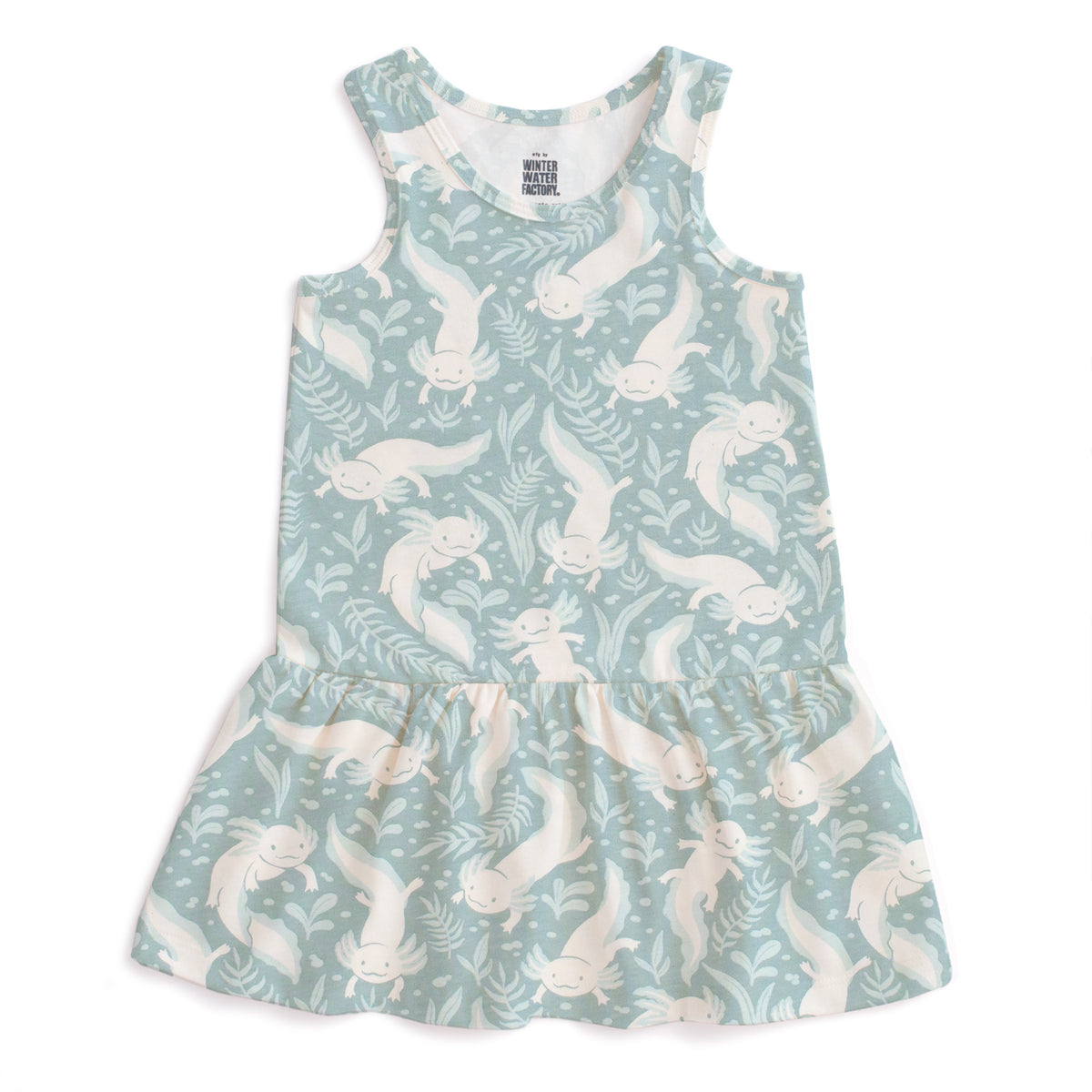 Valencia Dress - Axolotls Surf Blue