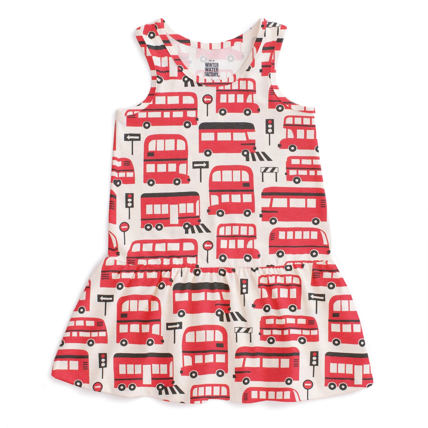 Valencia Dress - Double Decker Buses Red