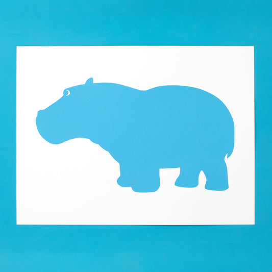 Archival Hand Printed Wall Art - Hippo