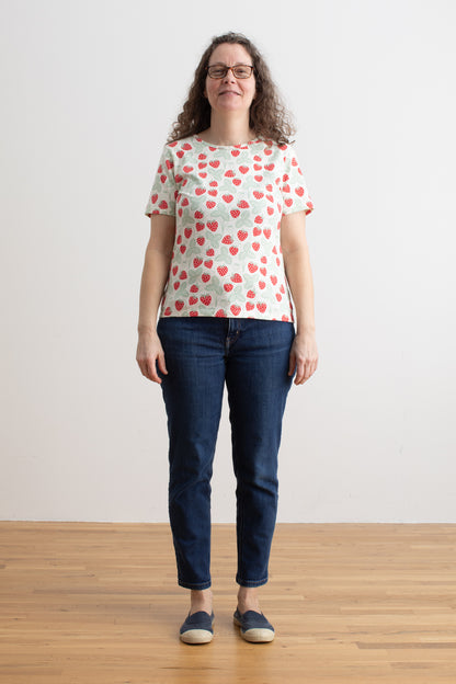 Austin Top - Strawberries Red & Green