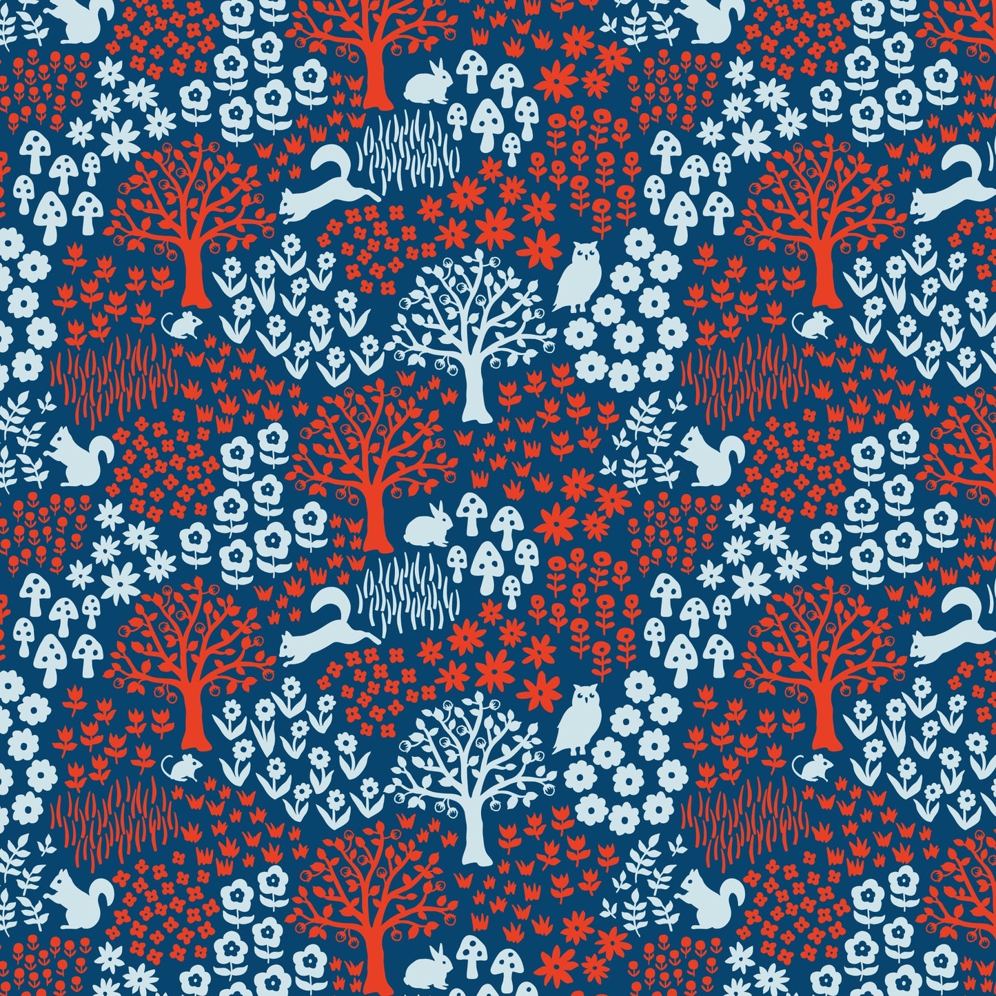 Long-Sleeve Tee - Woodland Blue & Red