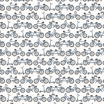 Fitted Crib Sheet - Bikes Slate Blue