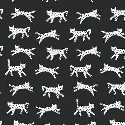 Short-Sleeve Lap Tee - Cats Black