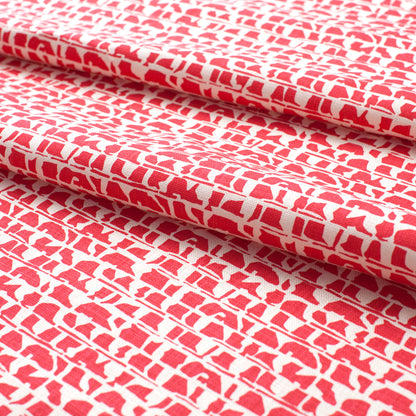 Belgian Linen Pillow Case - Corrugated Red