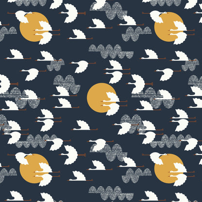 Short-Sleeve Lap Tee - Cranes Night Sky