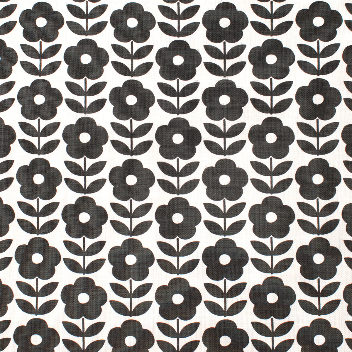 Belgian Linen Pillow Case - Danish Flowers Charcoal