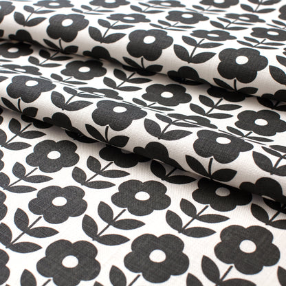 Belgian Linen Pillow Case - Danish Flowers Charcoal