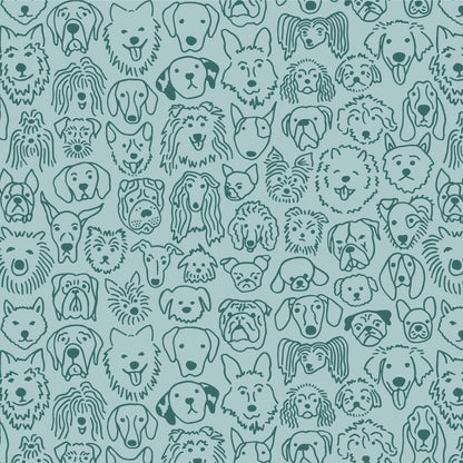 Long-Sleeve Lap Tee - Dogs Pale Blue