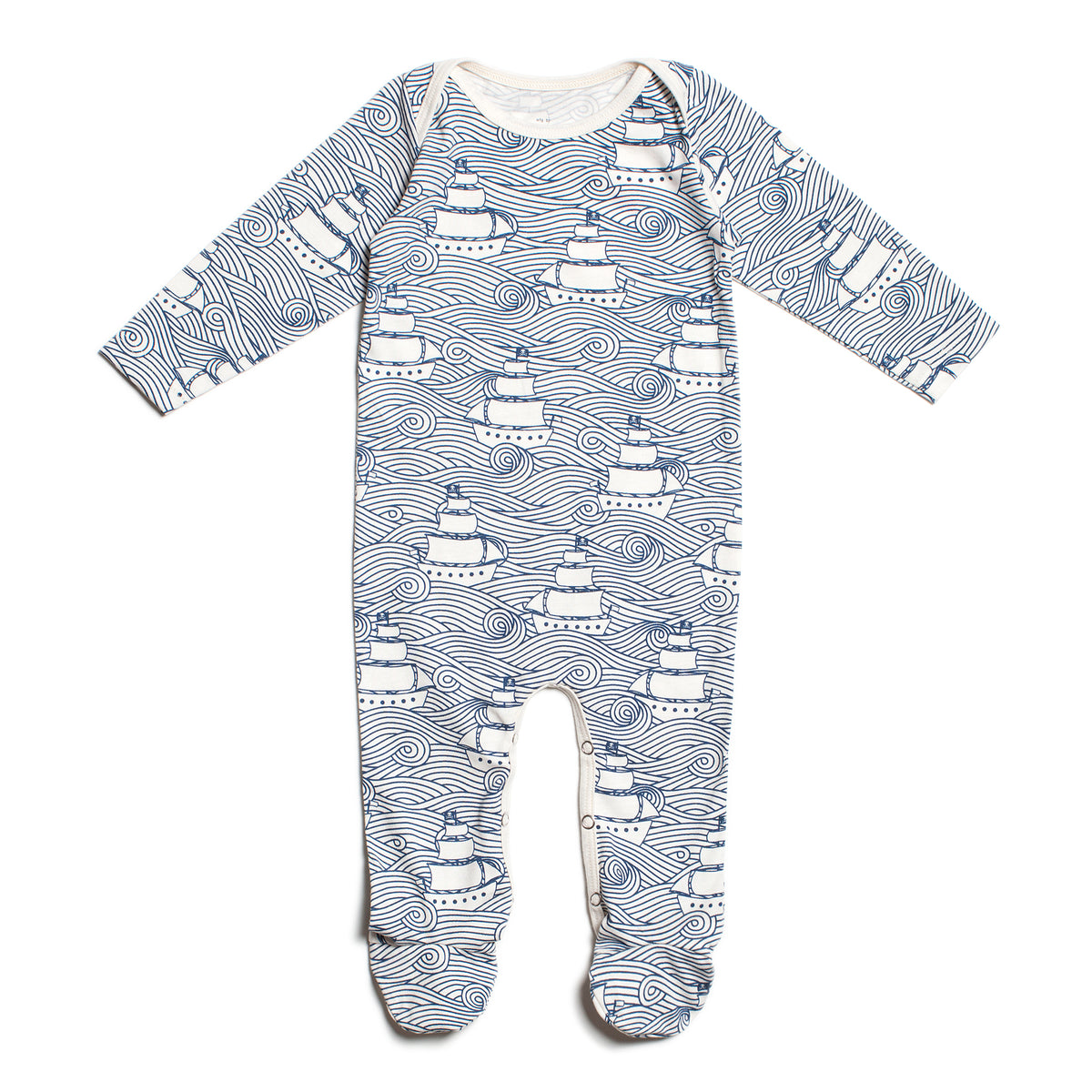 Footed Romper - High Seas Navy
