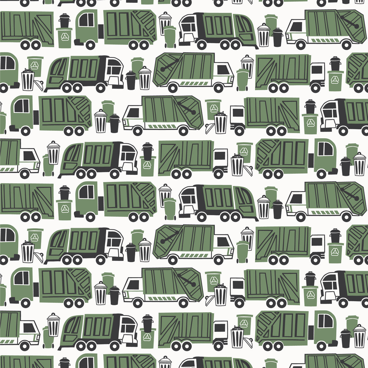 Long Sleeve Snapsuit - Garbage & Recycling Green