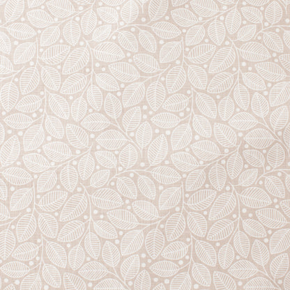 Belgian Linen Pillow Case - Leaves & Berries Taupe
